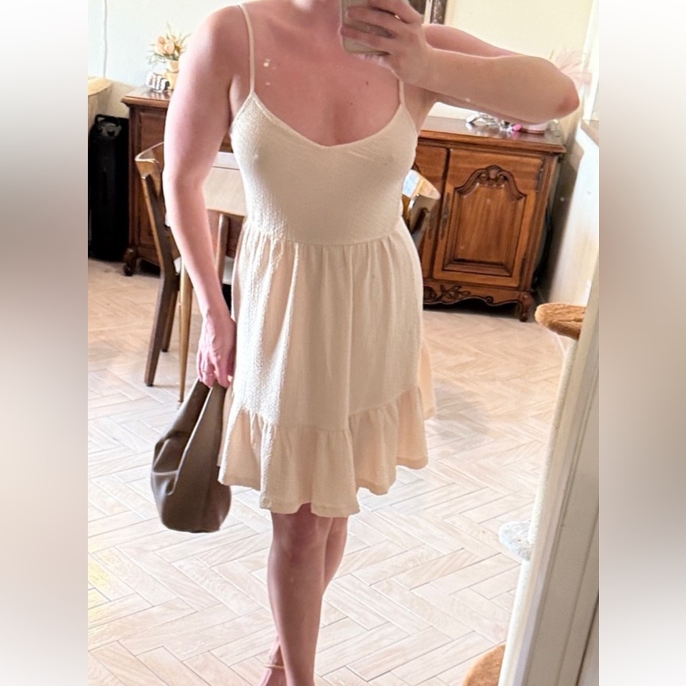 Cream Sleeveless Dress